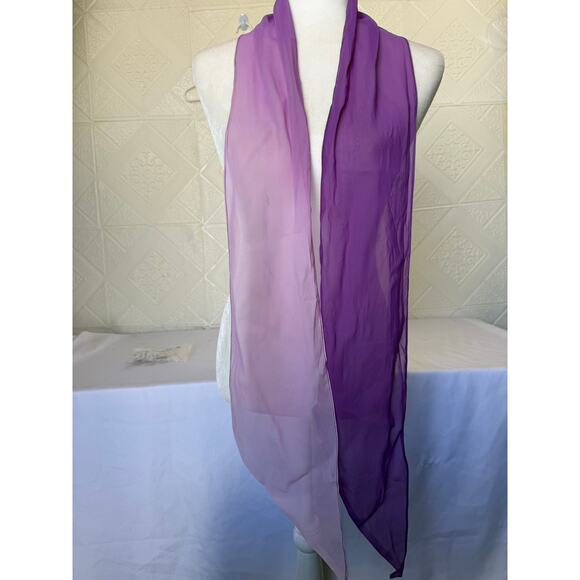 SCARF purple to pink thin silk? 9" x 68" small flaw see pictures - Picture 4 of 6